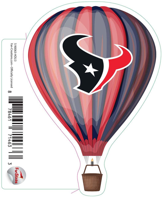 Fan Creations Decal Houston Texans 3in Decal Hot Air Balloon