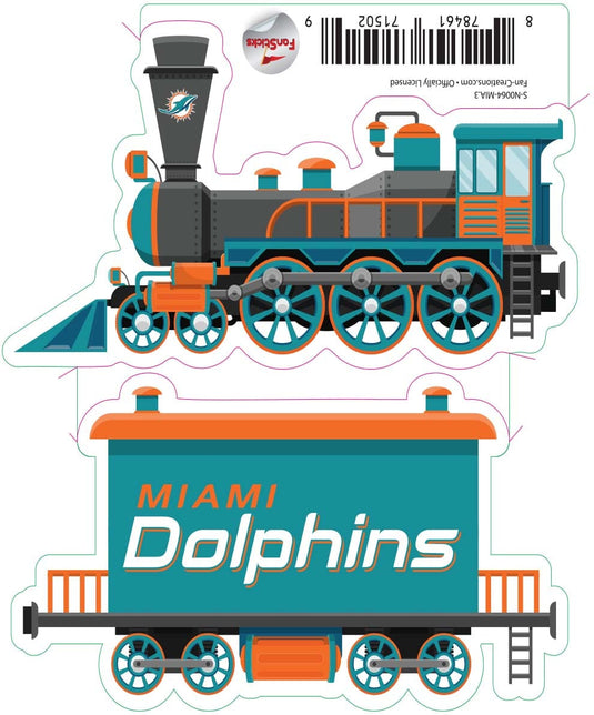 Fan Creations Decal Miami Dolphins 3in Decal Train