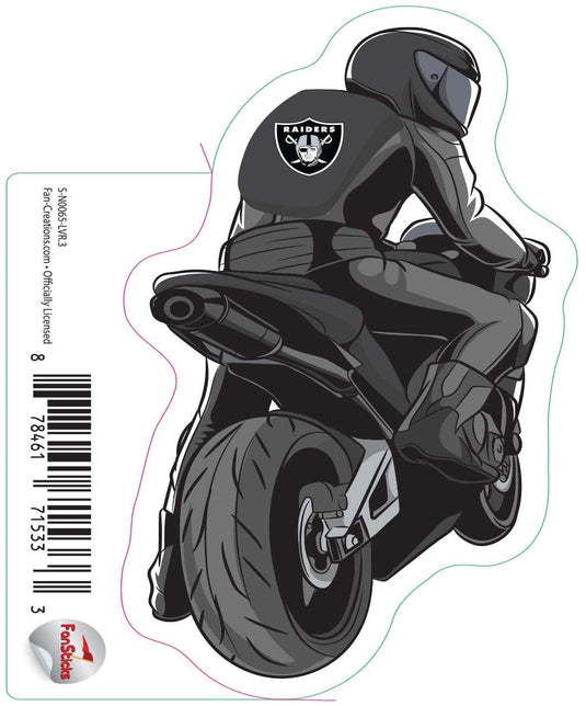 Fan Creations Decal Las Vegas Raiders 3in Decal Person on Motorcycle