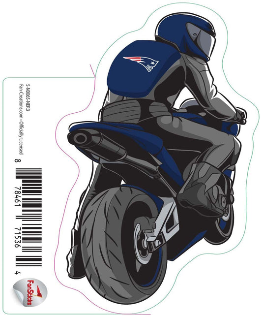 Fan Creations Decal New England Patriots 3in Decal Person on Motorcycle