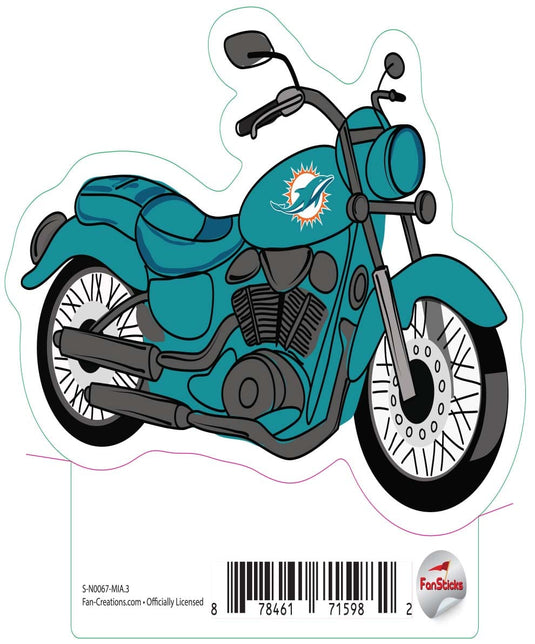 Fan Creations Decal Miami Dolphins 3in Decal Motorcycle