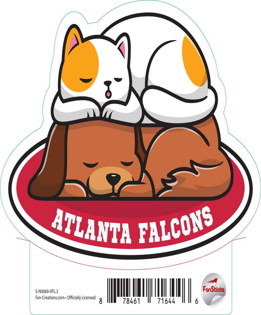 Fan Creations Decal Atlanta Falcons 3in Decal Cat & Dog Napping