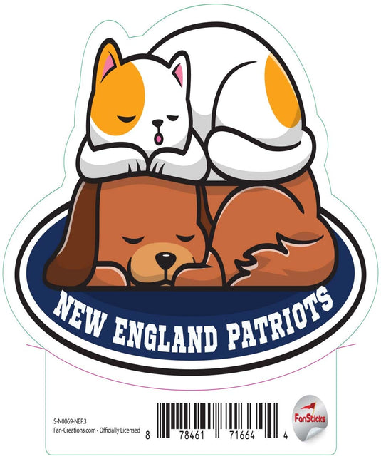 Fan Creations Decal New England Patriots 3in Decal Cat & Dog Napping