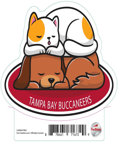 Fan Creations Decal Tampa Bay Buccaneers 3in Decal - Cat & Dog Napping