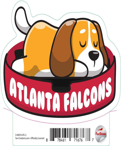 Fan Creations Decal Atlanta Falcons 3in Decal Dog Napping