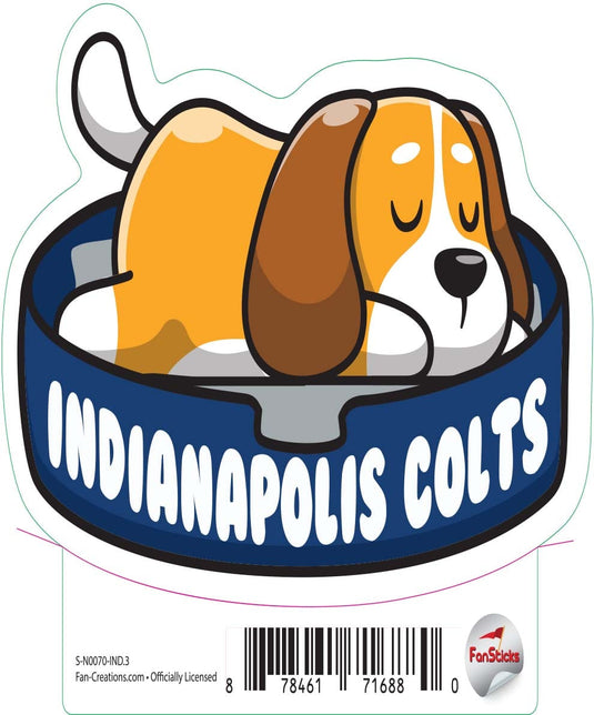 Fan Creations Decal Indianapolis Colts 3in Decal Dog Napping