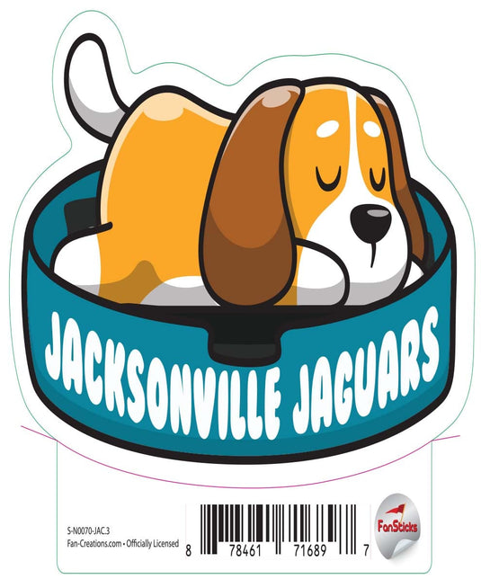 Fan Creations Decal Jacksonville Jaguars 3in Decal Dog Napping