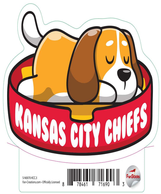 Fan Creations Decal Kansas City Chiefs 3in Decal Dog Napping