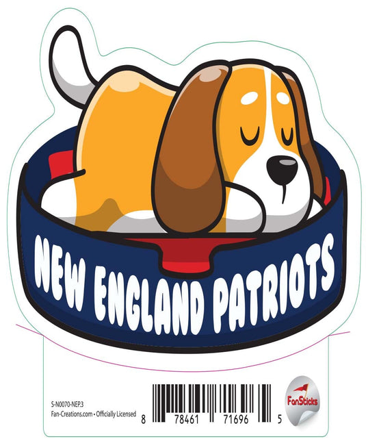 Fan Creations Decal New England Patriots 3in Decal Dog Napping