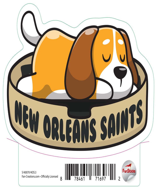 Fan Creations Decal New Orleans Saints 3in Decal Dog Napping