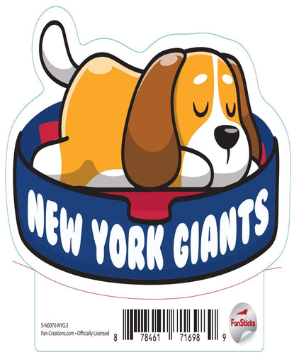 Fan Creations Decal New York Giants 3in Decal Dog Napping
