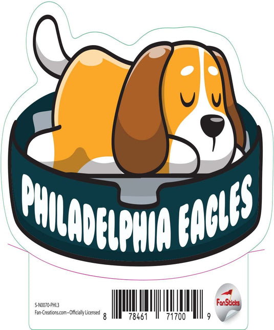 Fan Creations Decal Philadelphia Eagles 3in Decal Dog Napping