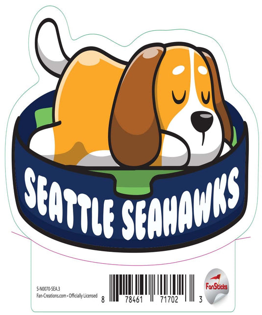 Fan Creations Decal Seattle Seahawks 3in Decal - Dog Napping