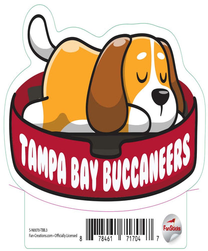 Fan Creations Decal Tampa Bay Buccaneers 3in Decal - Dog Napping