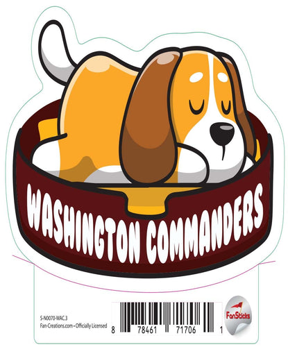 Fan Creations Decal Washington Commanders 3in Decal - Dog Napping