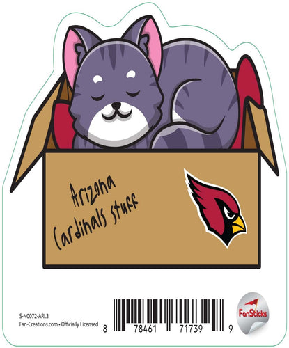 Fan Creations Decal Arizona Cardinals 3in Decal Cat Napping