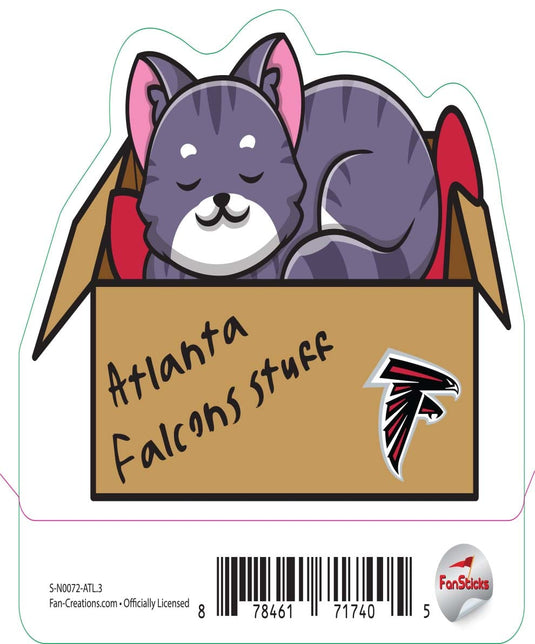 Fan Creations Decal Atlanta Falcons 3in Decal Cat Napping