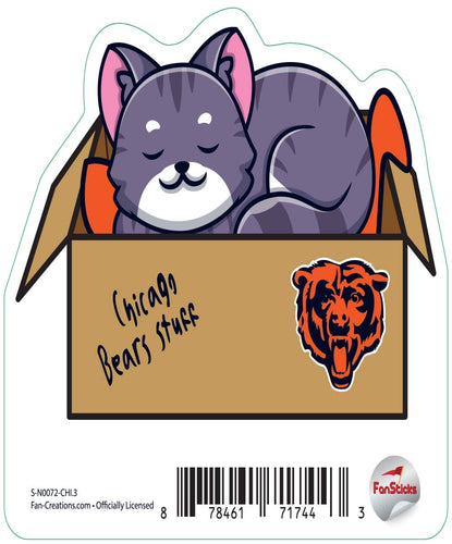 Fan Creations Decal Chicago Bears 3in Decal Cat Napping