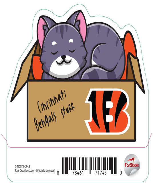 Fan Creations Decal Cincinnati Bengals 3in Decal Cat Napping