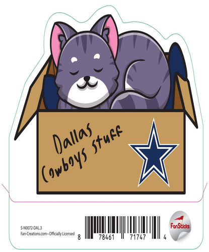 Fan Creations Decal Dallas Cowboys 3in Decal Cat Napping