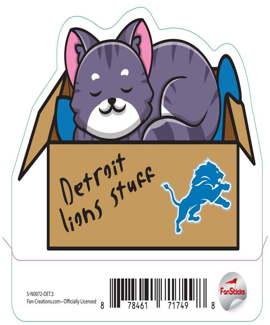 Fan Creations Decal Detroit Lions 3in Decal Cat Napping