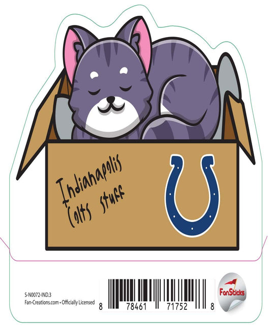 Fan Creations Decal Indianapolis Colts 3in Decal Cat Napping