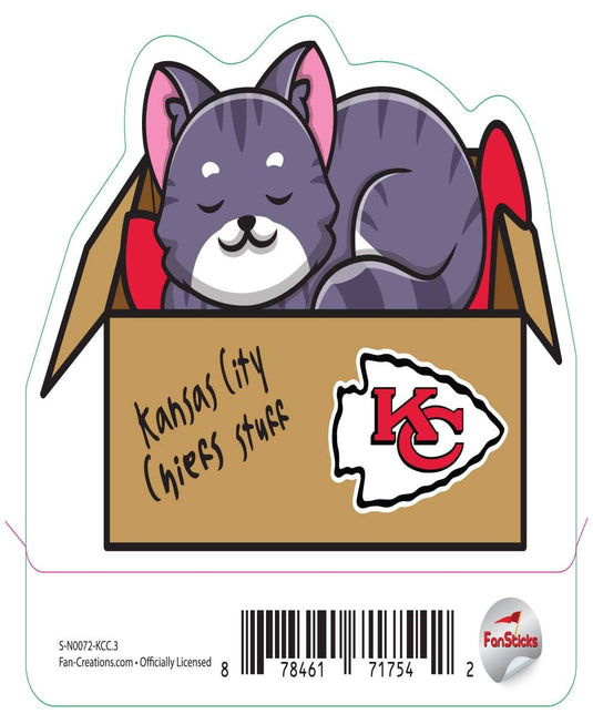 Fan Creations Decal Kansas City Chiefs 3in Decal Cat Napping