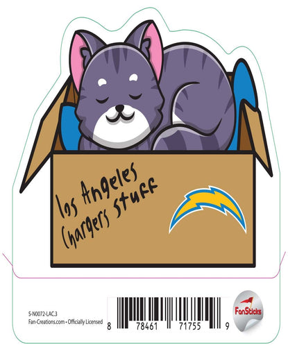 Fan Creations Decal Los Angeles Chargers 3in Decal Cat Napping