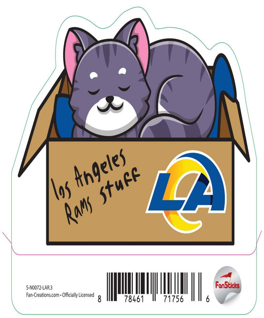 Fan Creations Decal Los Angeles Rams 3in Decal Cat Napping