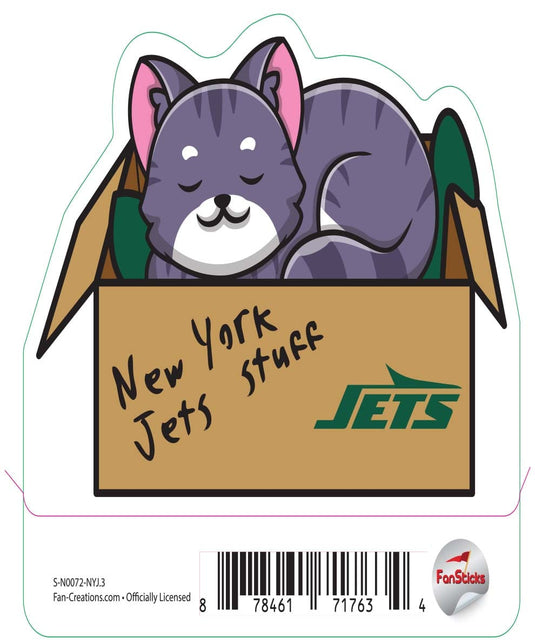 Fan Creations Decal New York Jets 3in Decal Cat Napping