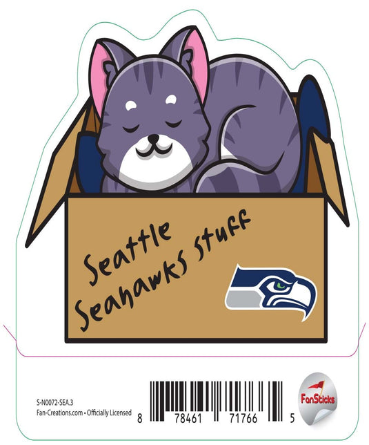 Fan Creations Decal Seattle Seahawks 3in Decal - Cat Napping