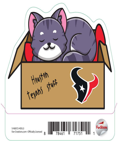 Fan Creations Decal Houston Texans 3in Decal Cat Napping