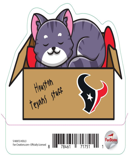 Fan Creations Decal Houston Texans 3in Decal Cat Napping