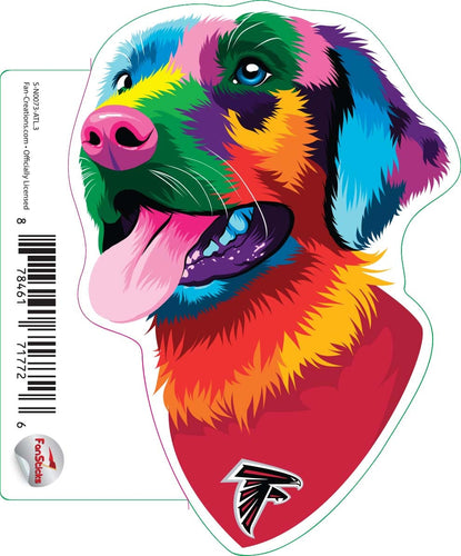 Fan Creations Decal Atlanta Falcons 3in Decal Rainbow Dog Bandana