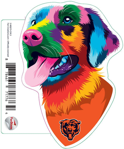 Fan Creations Decal Chicago Bears 3in Decal Rainbow Dog Bandana