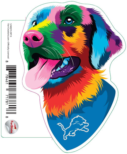 Fan Creations Decal Detroit Lions 3in Decal Rainbow Dog Bandana