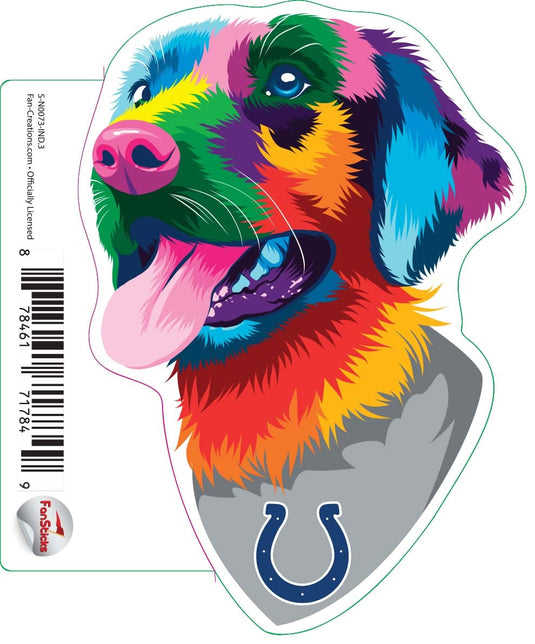 Fan Creations Decal Indianapolis Colts 3in Decal Rainbow Dog Bandana