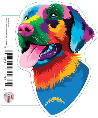 Fan Creations Decal Los Angeles Chargers 3in Decal Rainbow Dog Bandana