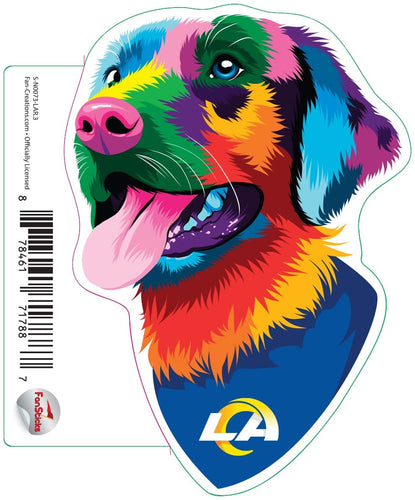 Fan Creations Decal Los Angeles Rams 3in Decal Rainbow Dog Bandana
