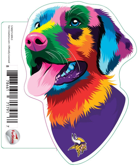 Fan Creations Decal Minnesota Vikings 3in Decal Rainbow Dog Bandana