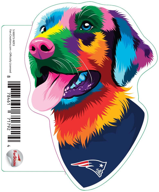 Fan Creations Decal New England Patriots 3in Decal Rainbow Dog Bandana