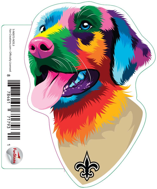 Fan Creations Decal New Orleans Saints 3in Decal Rainbow Dog Bandana