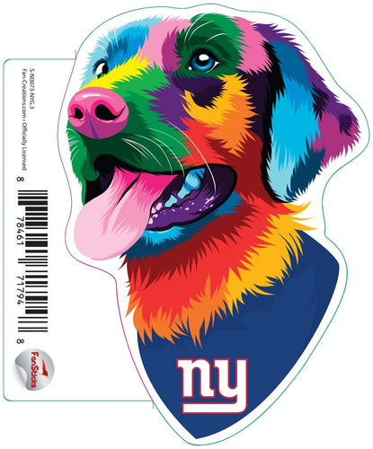 Fan Creations Decal New York Giants 3in Decal Rainbow Dog Bandana