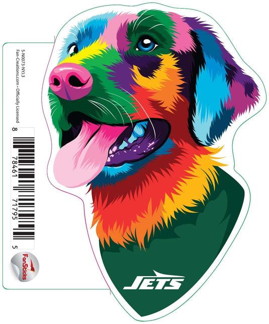 Fan Creations Decal New York Jets 3in Decal Rainbow Dog Bandana