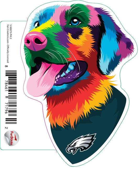 Fan Creations Decal Philadelphia Eagles 3in Decal Rainbow Dog Bandana