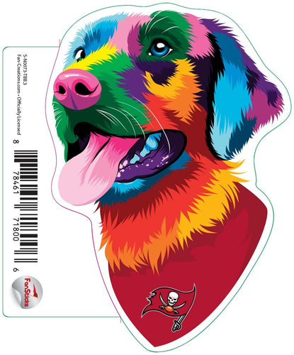 Fan Creations Decal Tampa Bay Buccaneers 3in Decal - Rainbow Dog Bandana