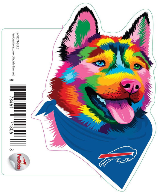 Fan Creations Decal Buffalo Bills 3in Decal Rainbow Husky Bandana