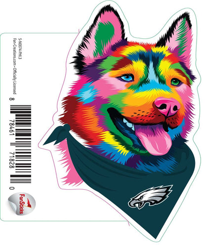 Fan Creations Decal Philadelphia Eagles 3in Decal Rainbow Husky Bandana