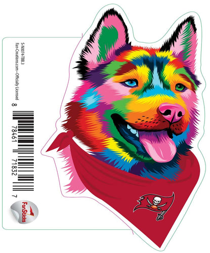 Fan Creations Decal Tampa Bay Buccaneers 3in Decal - Rainbow Husky Bandana