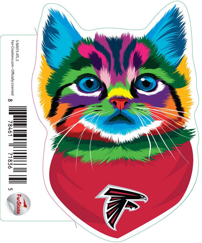 Fan Creations Decal Atlanta Falcons 3in Decal Rainbow Cat Bandana